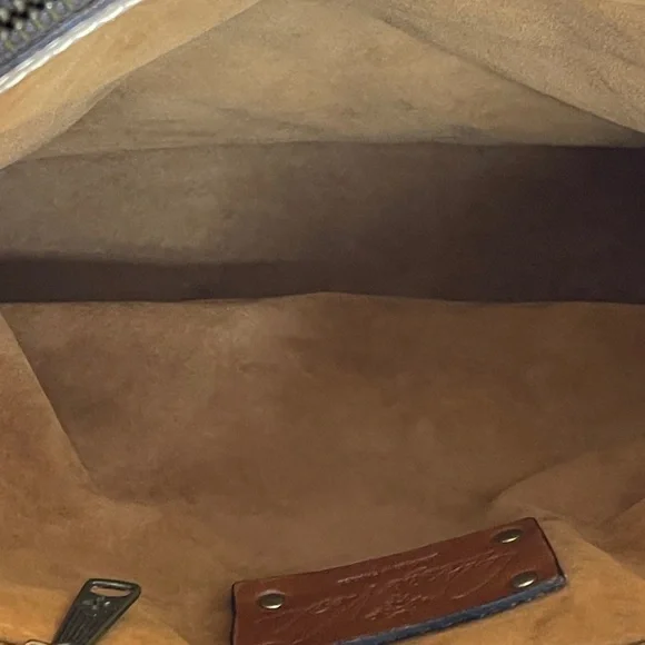 PATRICIA NASH Tan and Brown FLOWER  Leather Bag WITH DUST BAG  SOME SMALL MARKS - Picture 6 of 13